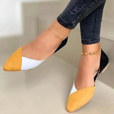 Women's Color-Block Pointed Flats - Casual and Chic, Perfect for Everyday Wear
