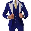 Light Blue Black Yellow Men's Wedding Suits Solid Colored 3 Piece Standard Fit Single Breasted One-button 2024