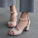 Women's Sandals Dress Shoes Block Heel Sandals Ankle Strap Sandals Party Office Daily Solid Color Summer Block Heel Chunky Heel Peep Toe Elegant Classic Casual Suede Ankle Strap Black Pink Army Green