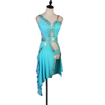 Dance Salsa Latin Dance Dress Crystals / Rhinestones Women's Ladies Training Performance Sleeveless Spandex / Jazz