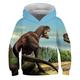 Kids Boys Girls Hoodie Pullover Cat Dinosaur Animal 3D Print Long Sleeve Kid Top Casual 2-12 Years Winter White Red Blue