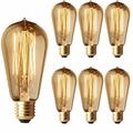 6-Pack 40W Edison Light Bulbs ST58 Filament Vintage Bulb Antique Style Incandescent Light Bulbs - AC220/110V E26/E27 Base -Clear Glass- Tear Drop Top Lamp for Chandeliers Wall Sconces Pendant Lighting