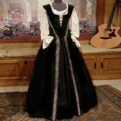 Lady Outlander Plus Size Retro Vintage Medieval Cocktail Dress Vintage Dress Dress Blouse / Shirt Masquerade Prom Dress Women's Adults' Costume Vintage Cosplay Party Halloween Long Sleeve Blouse / #