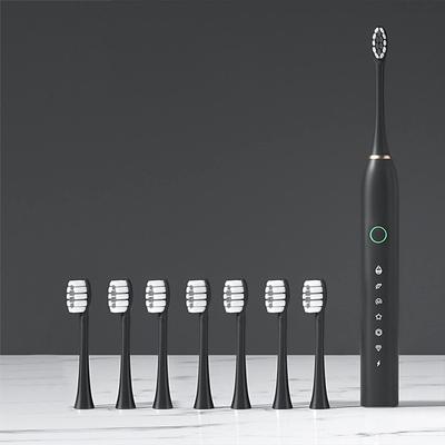Electric Toothbrush with 8 Brush Heads Smart 6-Speed Timer IPX7 Waterproof Travel Rechargeable Power Toothbrush with Timer for Women Men