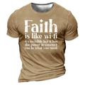 Tie Dye Mens 3D Shirt For Faith Is Like Wi-Fi 'S Invisible But Has The Power To Connect You What Need Grey Winter Cotton Men'S Tee Graphic Slogan Shirts Distressed Letter Prints Crew Neck Gray 3D