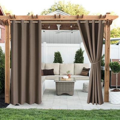 Waterproof Outdoor Curtain Privacy, Sliding Patio Curtain Farmhouse Drapes, Pergola Curtains Grommet For Gazebo, Balcony, Porch, Party, Hotel, 1 Panel