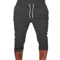 summer men gym workout shorts drawstring elastic bottom pants casual sweatpants capri joggers loose fit (gray, xxxl)