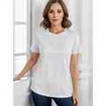 100% Cotton Women's Summer Tops Casual Round-Neck Basic Tops Short Sleeve Plain Comfortable T-Shirt