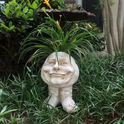 Face Planters, Muggle Head Planter Face Flower Pot Resin Garden Sculpture For Indoor Outdoor Plants, Unique Garden Pot Patio Decor