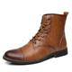 Men's Boots Combat Boots Vintage Classic Daily Office Career PU Mid-Calf Boots dark brown Black Light Brown Fall Winter