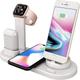 Wireless Charger Stand 6 in 1 QI Wireless Charging Station Dock for Iwatch iPhone Airpods Compatible with iPhone iPhone 14 13 12 11 Pro Max Mini X XS XR 8 7/Samsung S22/S21