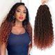 Brown 18 Inch 7 Packs Faux Locs Crochet Hair Soft Crochet Locs Pre Looped Crochet Braids Curly boho Locs Crochet Hair Synthetic Hippie Locs Hair Extensions