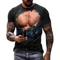 Muscles Superhero Mens 3D Shirt Casual Black Summer Cotton Men'S Tee Graphic Prints 3D Crew Neck Daily Holiday Short Sleeve Clothing Apparel