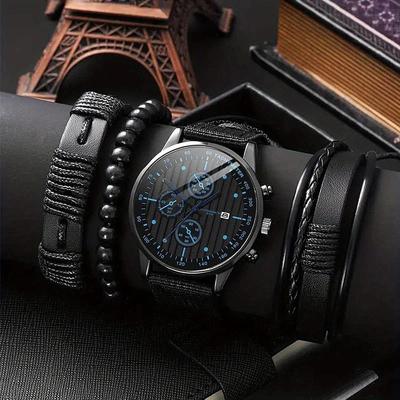 Men Quartz Watch Retro Vintage Casual World Time Aluminium Alloy Watch