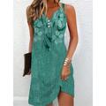 Women's Tank Dress Summer Dress Floral Print Button Split Neck Mini Dress Active Fashion Outdoor Daily Sleeveless Regular Fit Navy Blue Royal Blue Dark Green Summer Spring S M L XL XXL