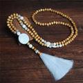 Necklace Long Necklace For Women's Street Birthday Party Beach Stone Wood Tassel