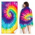 Tie Dye Beach Towel, Sand Free Hippie Color Beach Towels Oversized, Sup Soft Large Bath Towel, Water Absorbent Bathroom Towel for Men, Women, Travel, Swim, Camp, 32 x 64 Inch