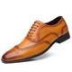 Men's Oxfords Derby Shoes Formal Shoes Brogue Dress Shoes Walking Business Wedding Party Evening Leather Lace-up Light Brown Black Yellow Spring Fall Winter
