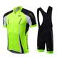 Fastcute Men's Unisex Cycling Jersey with Bib Shorts Short Sleeve Mountain Bike MTB Road Bike Cycling Yellow Light Green Red Fashion Bike Jersey Bib Tights Clothing Suit Breathable Quick Dry Back