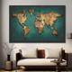World Map Prints Wall Art Modern Picture Home Decor Wall Hanging Gift Rolled Canvas Unframed Unstretched