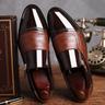 Men's Patent Faux Leather Business Dress Shoes with Zipper Detail and Glossy Finish