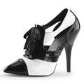 Women's Heels Pumps Stilettos Lace Up Boots Party Solid Colored Buckle Pumps Round Toe PU Leather Loafer Black / White