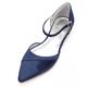 Women's Wedding Shoes Bridal Bridesmaid Shoes Party Evening Wedding Flats Black White Silver Ankle Strap Ribbon Tie Flat Heel Pointed Toe Satin Comfort D'Orsay Shoes Valentines Gifts