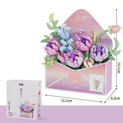 Women's Day Gifts lnlaid Building Blocks Light Flower Carriage Ornaments Building Toys Gift BoxValentine's Day Women's Day Mother's Day Gifts for Girls Mother's Day Gifts for MoM