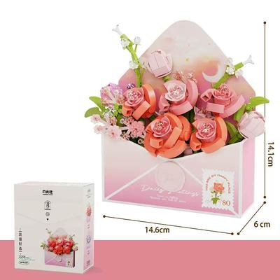 Women's Day Gifts lnlaid Building Blocks Light Flower Carriage Ornaments Building Toys Gift BoxValentine's Day Women's Day Mother's Day Gifts for Girls Mother's Day Gifts for MoM