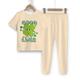 St. Patrick Girls' 3D Four Leaf Clover Tee Pants Pajama Sets Short Sleeve 3D Print Summer Spring Fall Active Fashion Cute Polyester Kids 4 years Crew Neck Home Causal Indoor Regular Fit