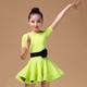 Latin Dance Kids' Dancewear Dress Sash / Ribbon Cascading Ruffles Girls' Training Performance Short Sleeve Spandex Pleuche Polyester