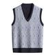 Men's Sweater Vest Knitwear Pullover Chunky Knit Regular Knitted Plaid V Neck Keep Warm Modern Contemporary Daily Wear Going out Clothing Apparel Fall Winter Black White M L XL