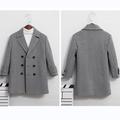 Kid's Unisex Woolen Coat Outerwear Solid Color Long Sleeve Button Coat School Fashion Daily Khaki Gray Spring Fall 7-13 Years