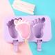 Silicone Ice Cream Mold Popsicle Siamese Molds with 50pcs Lid DIY Homemade Ice Lolly Mold Cartoon Cute Image Handmade Kitchen Tools