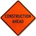 Traffic & Warehouse Signs - Construction Ahead Sign - Weather Approved Aluminum Street Sign 0.04 Thickness - 18 X 24
