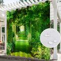 Waterproof Outdoor Curtain Privacy, Sliding Patio Curtain Drapes, Pergola Curtains Grommet 3D Forest Landscape For Gazebo, Balcony, Porch, Party, 1 Panel