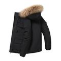 Women's Parka Puffer Jacket Cropped Thicken Winter Coat Thermal Warm Heated Coat Windproof Zip up Coat with Fur Collar Hood Outdoor Hiking Outerwear Long Sleeve Fall Black Beige Red