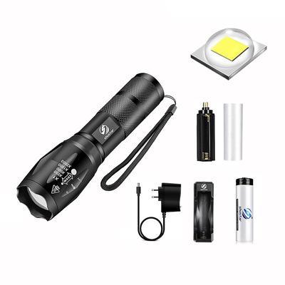 LED Flashlight Ultra Bright Torch L2/V6 Camping Light 5 Switch Modes Waterproof Zoomable Torch Light Emergency Use 18650 Battery