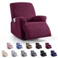 3 Seat Recliner Chair Cover for Large Reclining Chair Slipcover Seat Reversible Washable Protector with Elastic Adjustable Straps for Kids Pets