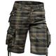 Men's Cargo Shorts Shorts Bermuda shorts Pocket Plaid Comfort Breathable Outdoor Daily Going out Casual Big and Tall Green Khaki