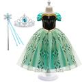 Kids Girls' Dress Graphic Geometric Flower Short Sleeve Elegant Sweet Tulle Dress Summer Spring Green B B49 SA30