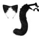 Adjustable Fox Ears Headband Fox Tail Set Cosplay Girl Plush Furry Cat Ears with Ribbon Bell Anime Faux Fur Fox Ears Hairband Headbands Halloween Cosplay Costume Party Hair Accessories for Women