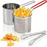 304 Small Fryer Household Small Fryer Oil-Saving Mini Oil Pan Fried String Pot Multi-Functional Fried Fryer Small Deep Pot