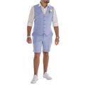 Light Blue Dark Navy Sky Blue Men's Wedding Groomsmen Beach Summer Linen Suits Solid Colored Causal 2 Piece Tailored Fit 2024