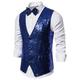 Men's Vest Gilet Wedding Party Party / Evening Going out Streetwear Casual Spring Fall Pocket Polyester Warm Quick Dry Solid Color Single Breasted V Neck Regular Fit Silver Black Red Royal Blue Vest