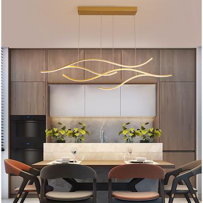 100/120 cm LED Pendant Light Wave Design Line Design Black Gold Metal Artistic Style Modern Style Office, Shops Stylish Painted Finishes Artistic LED 110-120V 220-240V