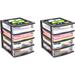 4 Drawer Multipurpose Desktop Storage Bin Unit With Organizer Lid For 8.5 X 11 Inch Paper Documents And Supplies Black (2 Pack)