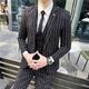 Black Ivory Blue Men's Wedding Suits 3 Piece Pinstripe Suit Slim Fit Single Breasted One-button 2024