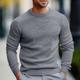 Men's Wool Sweater Pullover Sweater Jumper Cropped Sweater Ribbed Knit Regular Knitted Plain Crew Neck Modern Contemporary Work Daily Wear Clothing Apparel Winter Wine Black S M L