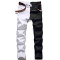 Men's Jeans Trousers Denim Pants Pocket Color Block Comfort Breathable Daily Going out Fashion Casual Black / Red ArmyGreen